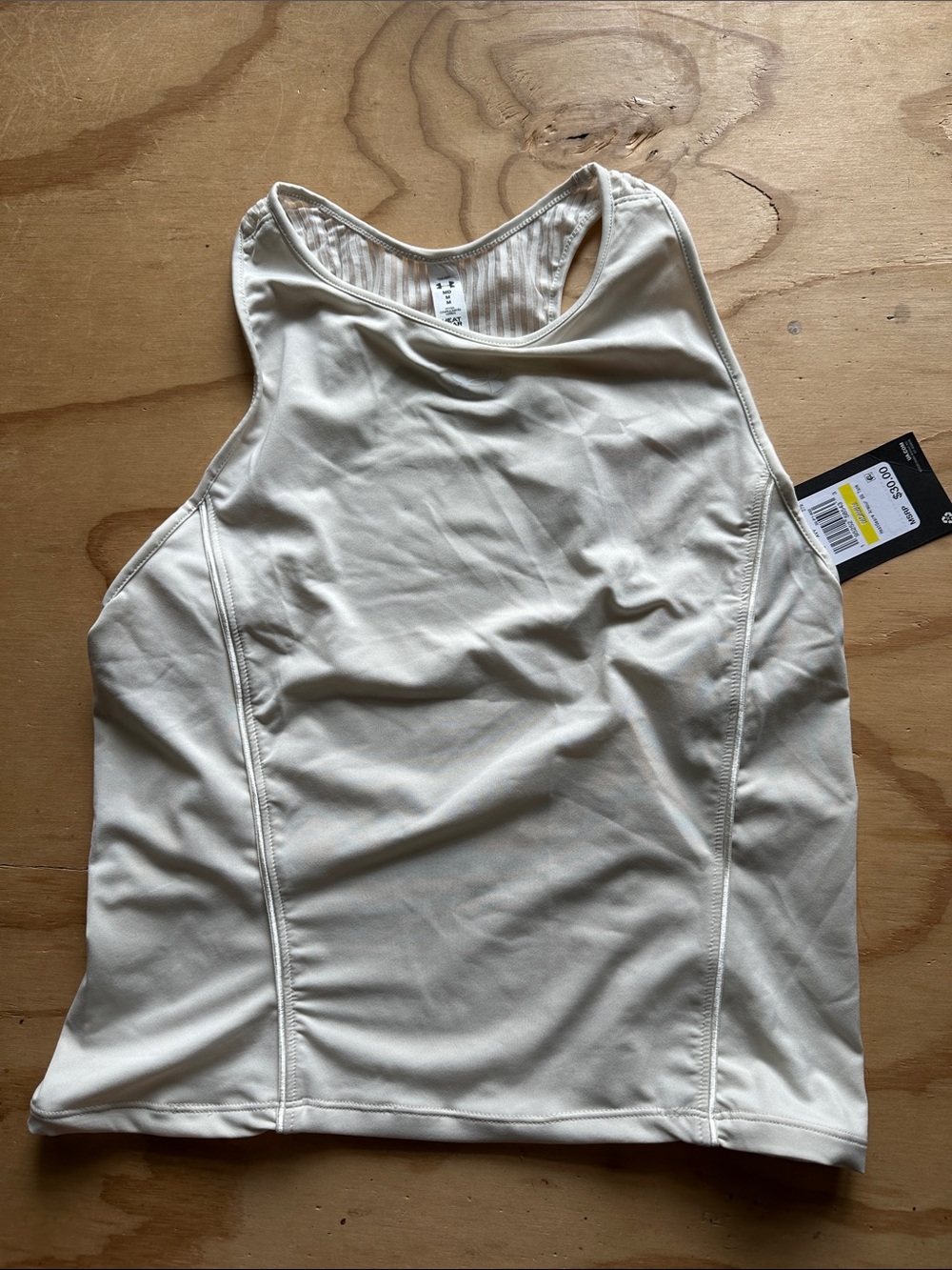 Under Armour Cream High Neck Athletic SG Tank medium NWT